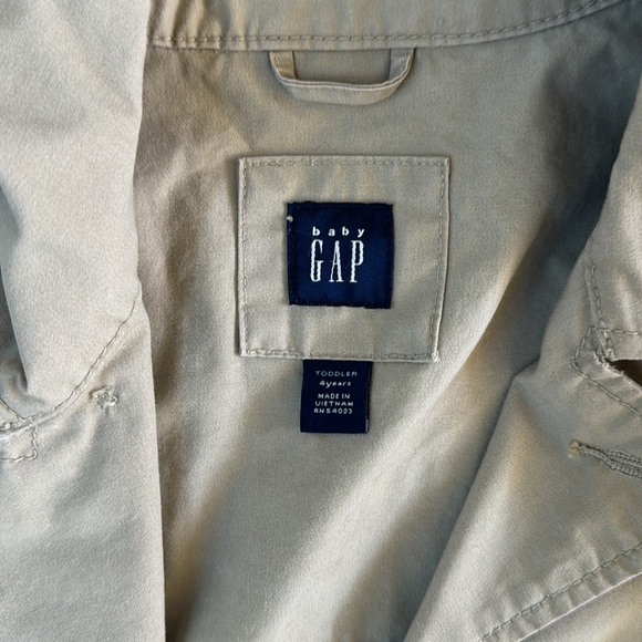 Girls Baby Gap Khaki light weight pea coat - Picture 3 of 5